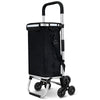 Chariot de courses pliable monte escalier aluminium avec sac isotherme noir - vounat.shop
