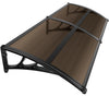Auvent de porte marquise 200x80 cm transparent en Polycarbonate anti UV Marron - vounat.shop