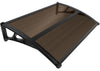 Auvent de porte marquise 120x80 cm transparent en Polycarbonate anti UV Marron - vounat.shop