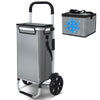 Chariot de course pliable aluminium 2 roues avec sac isotherme gris - vounat.shop