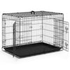 Cage pour chien pliable avec 2 portes verrouillable plateau amovible 107x70x78cm - vounat.shop