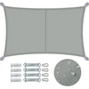 Voile d'ombrage Rectangulaire en Polyester Imperméable avec Kit de Montage 3x5m Gris - vounat.shop