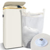 Panier a linge pliable 100L avec sac intérieur cadre bambou et couvercle beige - vounat.shop
