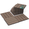 Lot de 11 dalles clipsables exterieures 30x30cm en Composite WPC Marron - vounat.shop