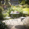 Ensemble bistro extérieur 1 table 2 chaises acier blanc - vounat.shop