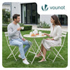 Set de Bistro en metal 1 table 2 chaises Crème - vounat.shop