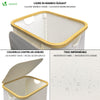 Panier a linge pliable 100L avec sac intérieur cadre bambou et couvercle beige - vounat.shop