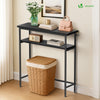 Console table 2 niveaux style industriel en metal et MDF 80x24x80 cm Noir - vounat.shop