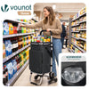 Chariot de course pliable monte escalier aluminium avec crochets noir - vounat.shop