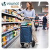 Chariot de course pliable aluminium 2 roues avec sac isotherme bleu marine - vounat.shop