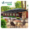 Parasol Jardin Double Aluminium 270 x 460 cm gris - vounat.shop