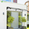 Auvent de porte marquise 200x80 cm transparent en Polycarbonate anti UV Noir - vounat.shop