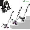 Chariot de course pliable monte escalier aluminium avec crochets noir - vounat.shop