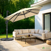 Parasol deporte inclinable Premium carre avec housse protection 3x3m Roma beige - vounat.shop