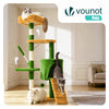 Arbre a chat 112cm multi niveaux Griffoir et niche Vert Orange - vounat.shop