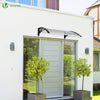 Auvent de porte marquise 120x80 cm transparent en Polycarbonate anti UV Noir - vounat.shop