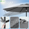Parasol inclinable 2.70 x 2.40m avec housse de protection gris - vounat.shop