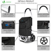 Chariot de course pliable aluminium 2 roues noir - vounat.shop