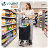Chariot de courses pliable monte escalier aluminium noir - vounat.shop