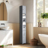 Meuble rangement salle de bain Haut colonne 180x20x20cm MDF gris - vounat.shop