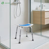 Siege de douche ergonomique a hauteur reglable en Aluminum HDPE bleu - vounat.shop