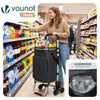 Chariot de course pliable monte escalier aluminium avec crochets noir - vounat.shop