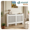 Cache radiateur en MDF avec lattes et etagere 152×19×82 cm Blanc - vounat.shop
