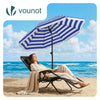 Parasol de jardin 2m avec ancrage sol et sac de transport Bleu blanc - vounat.shop
