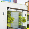 Auvent de porte marquise 200x80 cm transparent en Polycarbonate anti UV Marron - vounat.shop