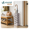 Porte-parapluies Metal avec bac de recuperation eau et 4 Crochets Motif Diagonal 15.5 x 15.5 x 43.5 cm beige - vounat.shop