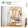 Portant a Vetements double avec roulettes et 2 etageres de rangement 121x40x147cm metal Blanc - vounat.shop