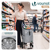 Chariot de course pliable monte escalier aluminium avec crochets gris - vounat.shop