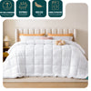 Couette temperee doux avec rembourrage polyester 300gsm 260x240cm blanc - vounat.shop