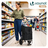 Chariot de course pliable aluminium 2 roues noir - vounat.shop