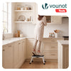 Marche pied pliable en acier portable plateforme antiderapante 38x26cm blanc - vounat.shop