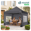 Tonnelle de jardin renforcée 3x3m pliable Barnum avec 4 parois latérales et fenêtres gris - vounat.shop