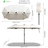Parasol Jardin Double Aluminium 150 x 300 cm beige - vounat.shop