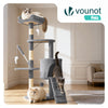 Arbre a chat 112cm multi niveaux Griffoir et niche Gris - vounat.shop