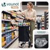 Chariot de courses pliable monte escalier aluminium avec sac isotherme noir - vounat.shop