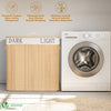 Panier a linge en bambou rectangulaire triple compartiments avec couvercle 150L - vounat.shop