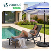 Bain de soleil transat aluminium en textilene 190x62x31cm gris - vounat.shop