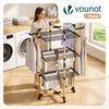 Sechoir a linge vertical tour etendoir pliable 3 niveaux 99x69x135.5 cm style bois noir