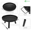 Brasero Exterieur en Metal avec Grille Tisonnier diametre 60cm noir - vounat.shop
