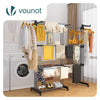 Sechoir a linge etendoir extensible 4 Niveaux 190x64x170cm noir-gris - vounat.shop