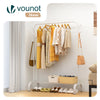 Portant a Vetements avec etagere Chaussures 8 Crochets Lateraux 110x41x147cm metal Blanc - vounat.shop