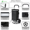 Chariot de course pliable aluminium 2 roues avec sac isotherme noir - vounat.shop