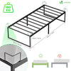 Cadre de lit metal avec fixation sommier et hauteur 36cm 90x190cm noir - vounat.shop