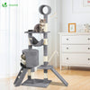 Arbre à Chat 154cm avec Griffoir Plateforme Niche XXL Gris - vounat.shop