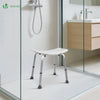 Siege de douche ergonomique a hauteur reglable en Aluminum HDPE blanc - vounat.shop