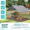 Enclos poulailler en metal galvanise et grillage avec bache PE 300x200x200cm - vounat.shop